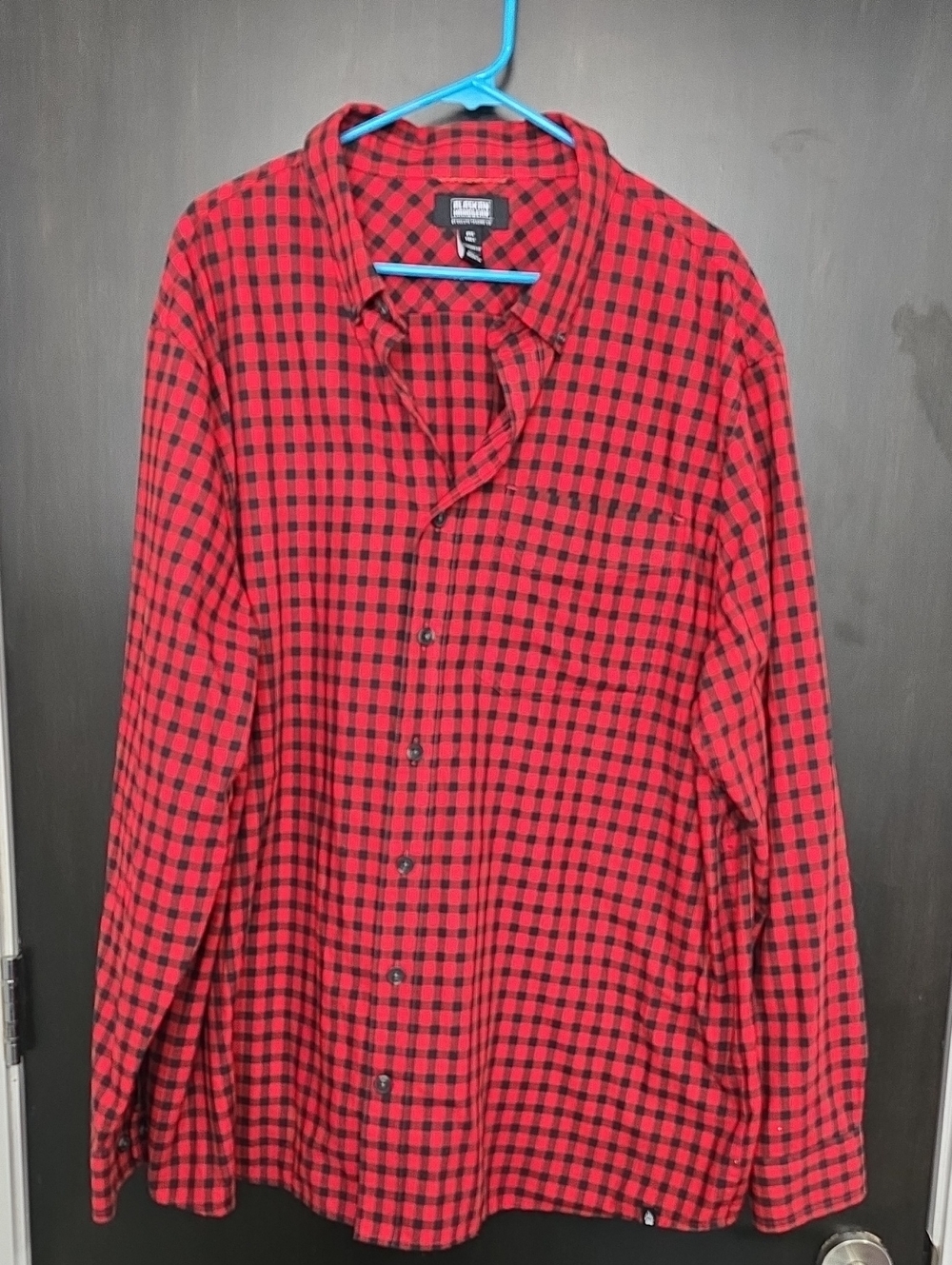 Alaskan Hardgear Men's Red/Black Plaid Button-Up Shirt 2XL Tall